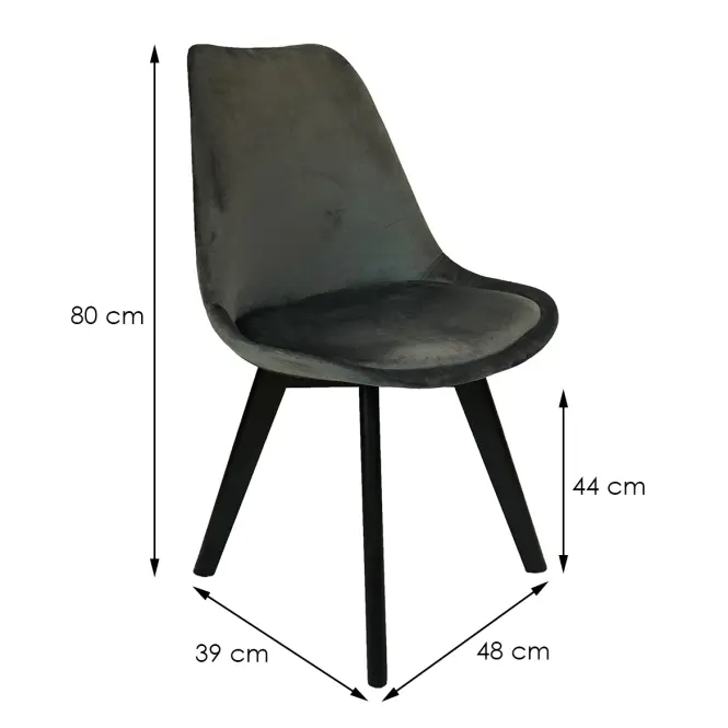 Szék Mia Black Antracyt,4