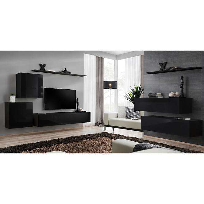 Komód+Falipolc Switch Sb II Fekete