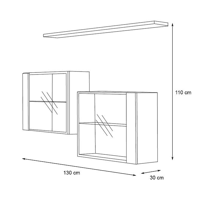 Komód+Falipolc Switch Sb III Led Wotan/Fehér