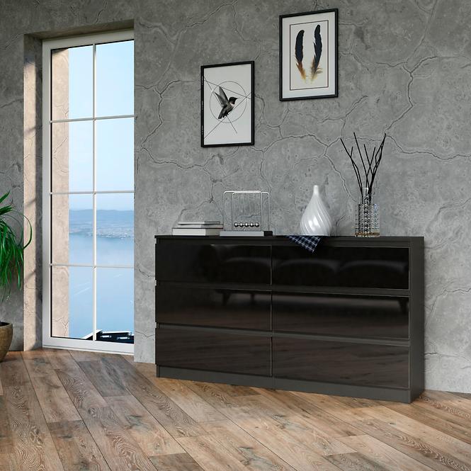 Komód Malwa M6 140 fekete,3