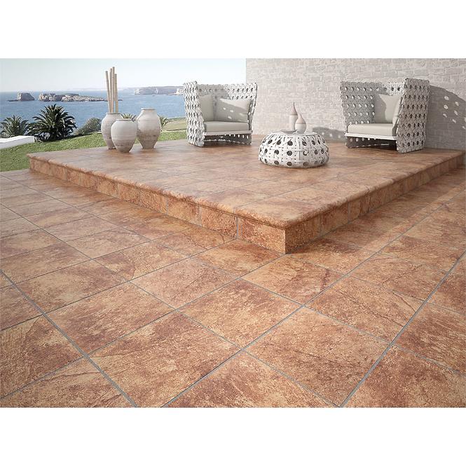 Csempe Lépcső útburkoló - sarok  Esq. Jasper marron 33/33,2