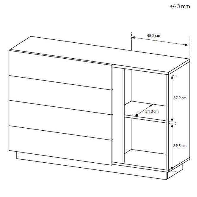 Komód Arco D4S fehér+tölgy grandson,4