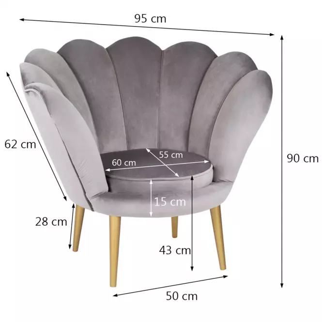 Fotel Tristan Bluvel 14/arany