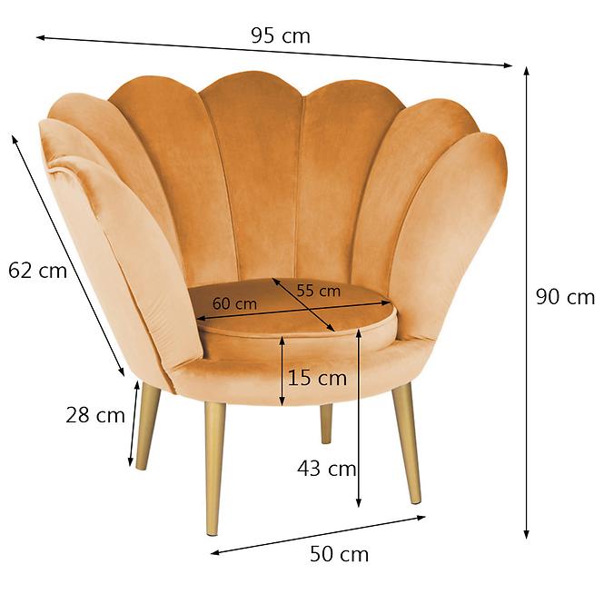 Fotel Tristan Bluvel 68/arany
