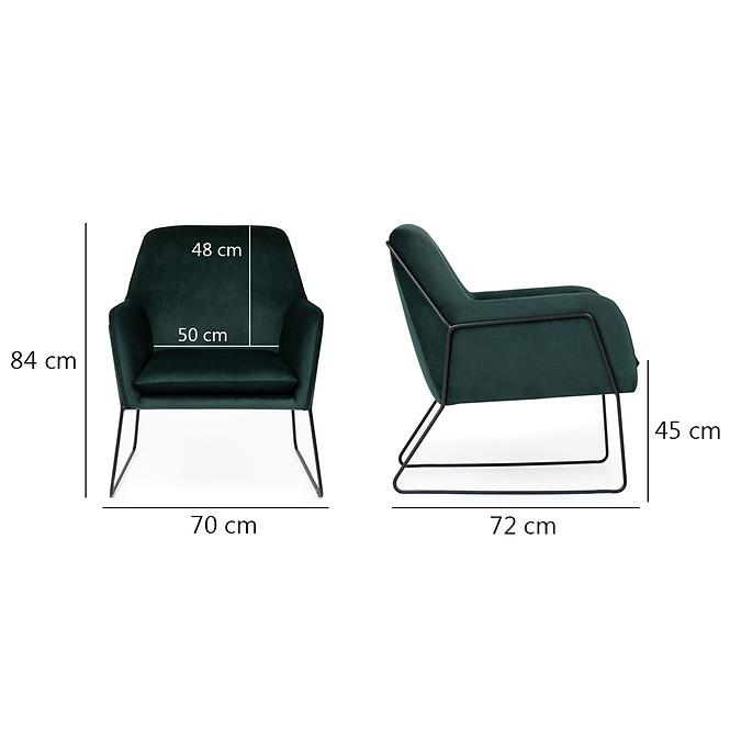 Fotel Milan Bluvel 78/fekete