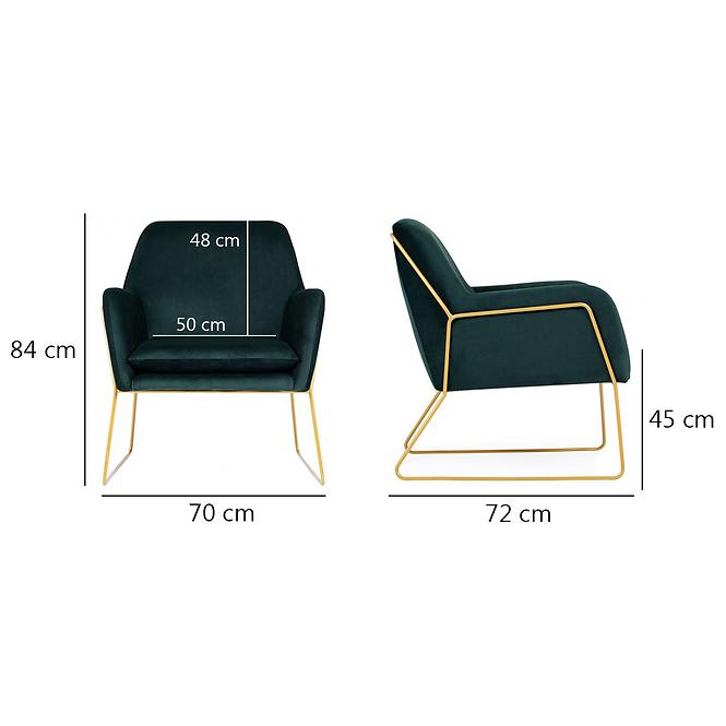 Fotel Milan Bluvel 78/arany