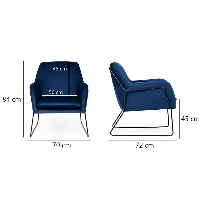 Fotel Milan Bluvel 86/fekete