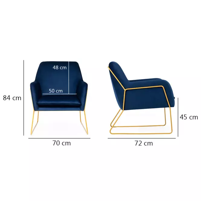 Fotel Milan Bluvel 86/arany,8