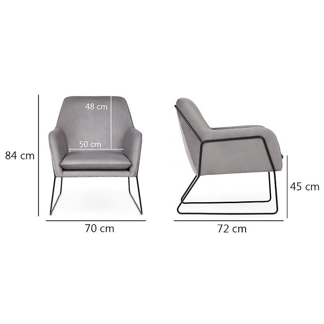 Fotel Milan Bluvel 14/lába fekete