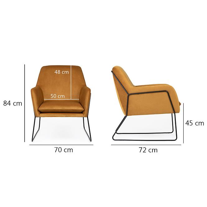 Fotel Milan Bluvel 68/fekete