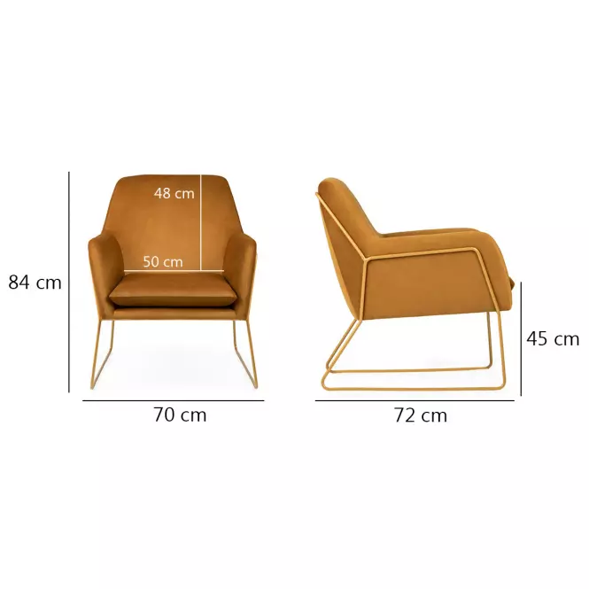 Fotel Milan Bluvel 68/arany,8