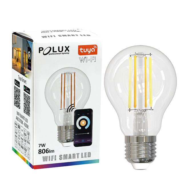 Izzó POLUX LED Filament A60 E27 7W Clear 2700-6500K+RGB WIFI TUYA
