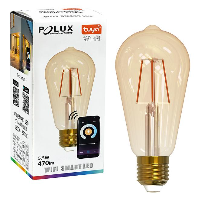 Izzó POLUX LED ST64 E27 Amber 5.5W 1800-2700K WIFI TUYA