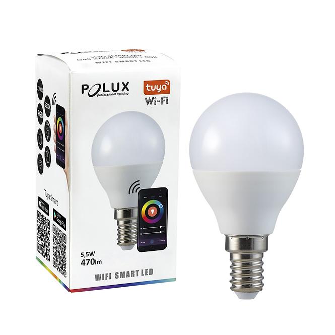 Izzó POLUX LED G45 E14 5W 2700-6500K+RGB WIFI TUYA