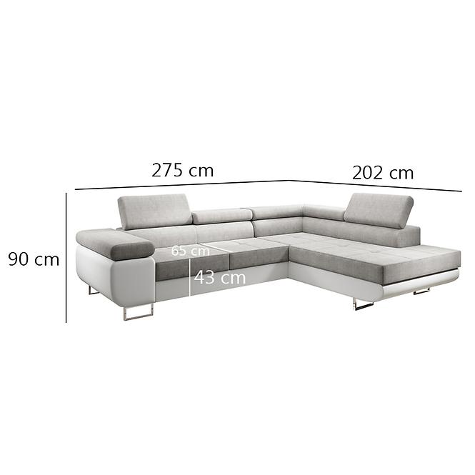Sarokgarnitúra szett Lotus L jobbos Orinoco 21+Madryt 120