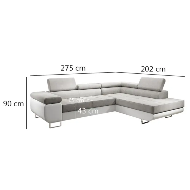 Sarokgarnitúra szett Lotus L jobbos Orinoco 21+Madryt 120,4