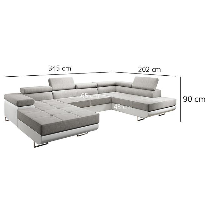 Sarokgarnitúra szett Lotus U jobb Orinoco 21+Madryt 120