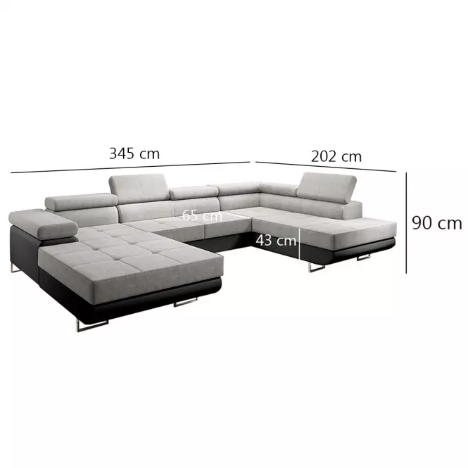 Sarokgarnitúra szett Lotus U jobb Orinoco 21+Madryt 1100