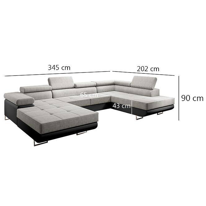 Sarokgarnitúra szett Lotus U jobb Orinoco 21+Madryt 1100