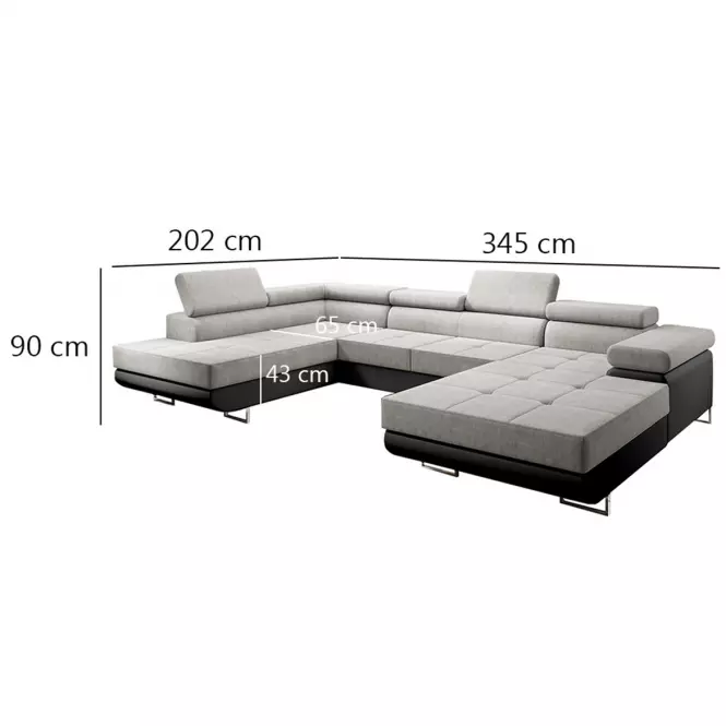 Sarokgarnitúra szett Lotus U bal Orinoco 21+Madryt 1100