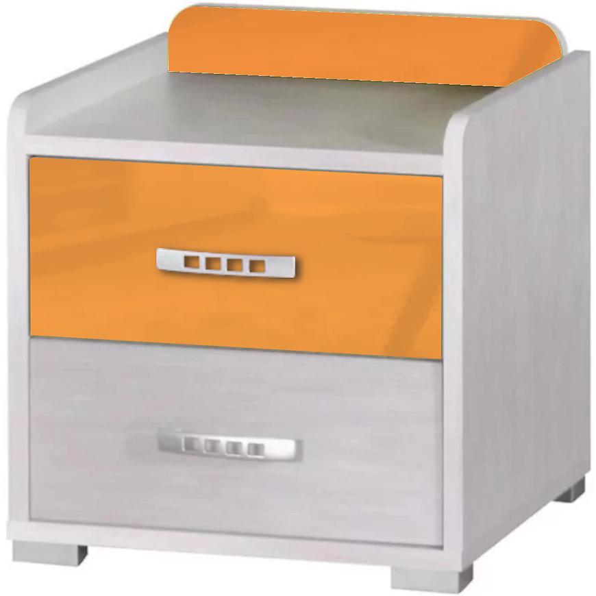 Éjjeliszekrény Nemo 8 halvány werona/narancssárga fényes