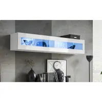 Fali szekrény Fly 51+Üveg fehér + LED