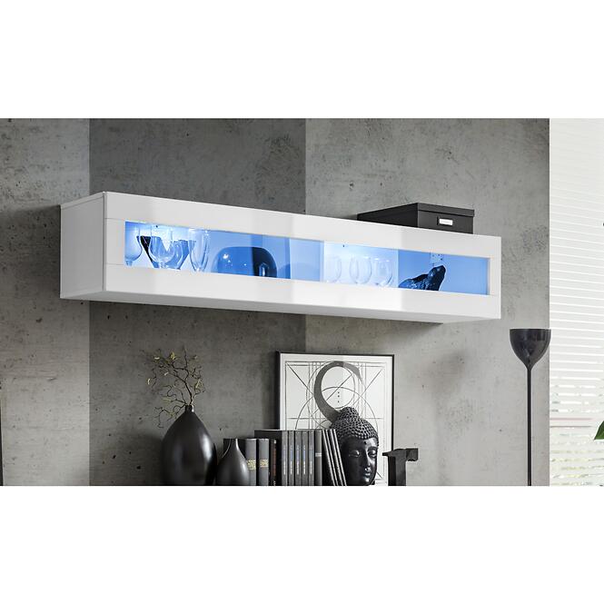 Fali szekrény Fly 51+Üveg fehér + LED