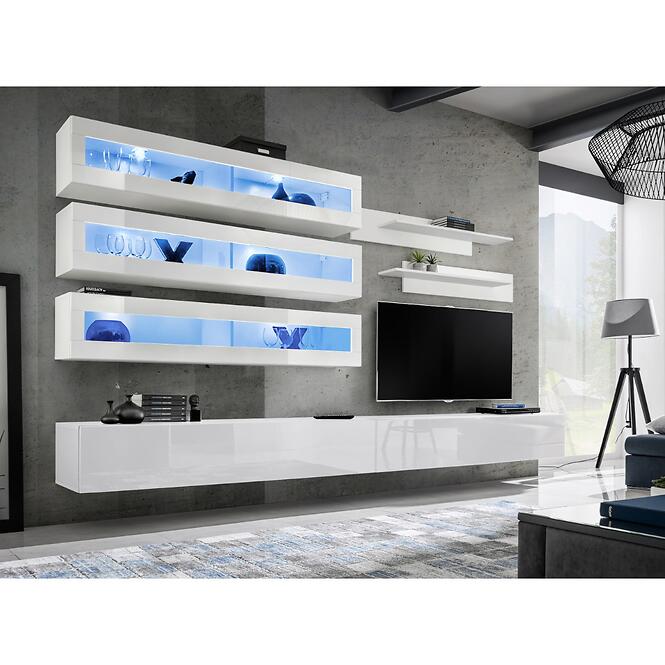 Fali szekrény Fly 51+Üveg fehér + LED,4