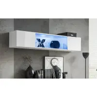 Fali szekrény Fly 52+Üveg fehér + LED