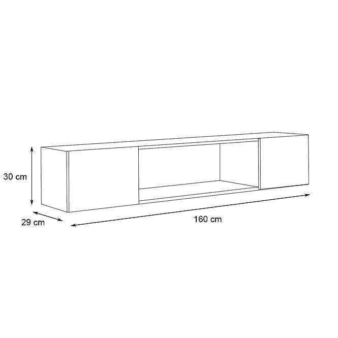Fali szekrény Fly 52+Üveg fekete   + LED,2