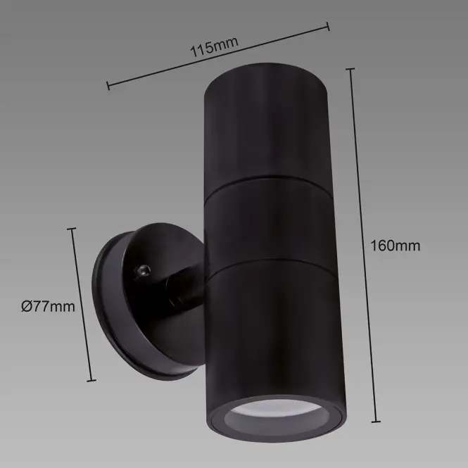 Lámpa Gordon 2XGU10 BLACK 03937,3