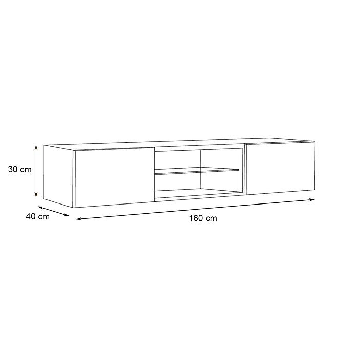 Szekrény RTV Fly 33 fekete+ LED,2