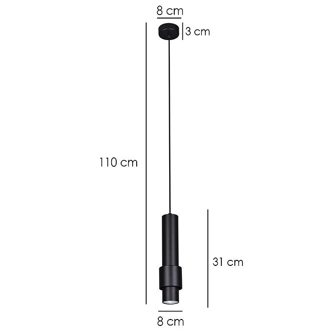 Lámpa Roto K-4544 Fekete LW1 