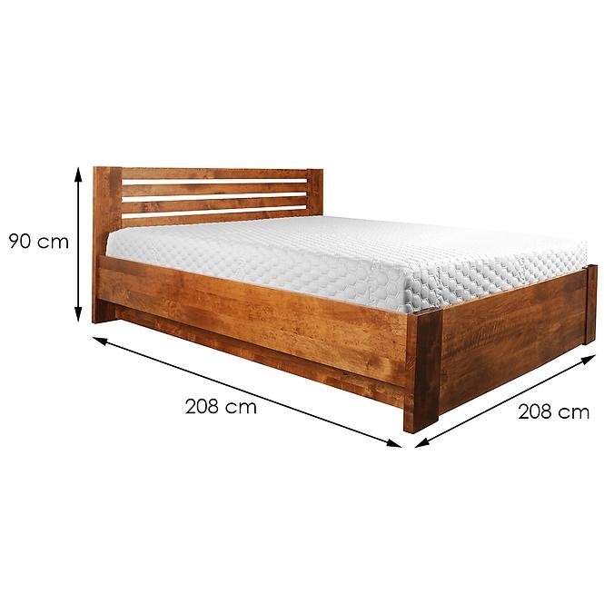 Ágy fa Bergen Plus 200x200 éger