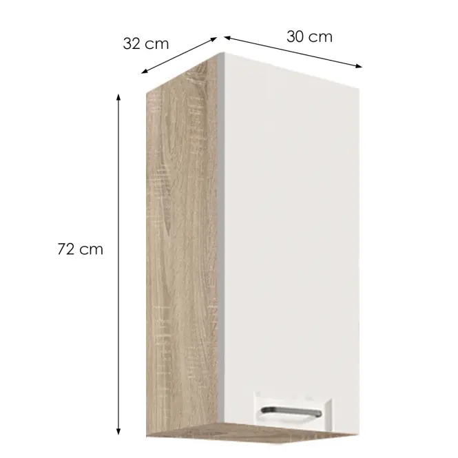 Konyhaszekrény Favorit 30g Sonoma/White,2