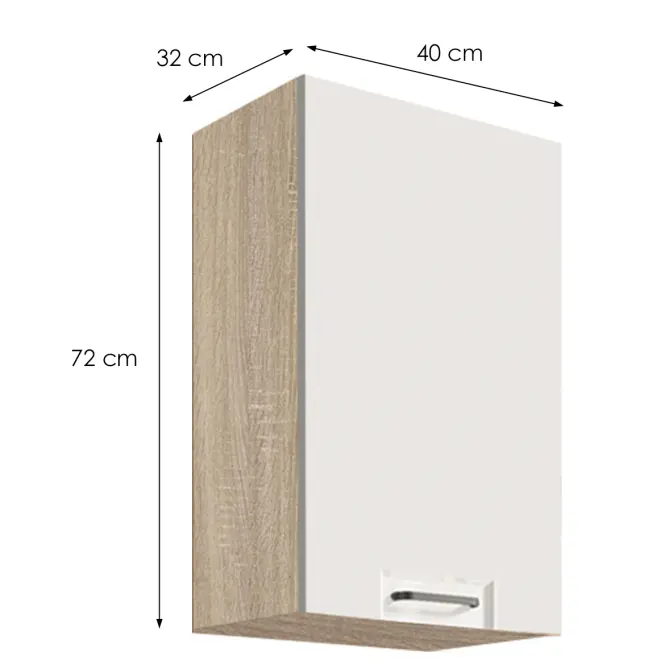 Konyhaszekrény Favorit 31g Sonoma/White,2