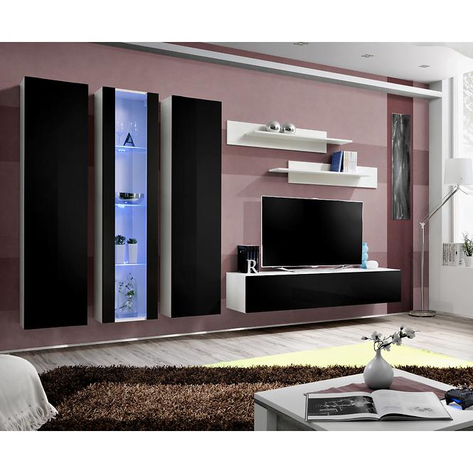 Vitrin Fly 41+Üveg fekete/fehér +LED