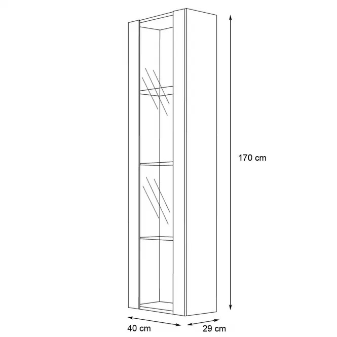 Vitrin Fly 41+Üveg fekete+LED