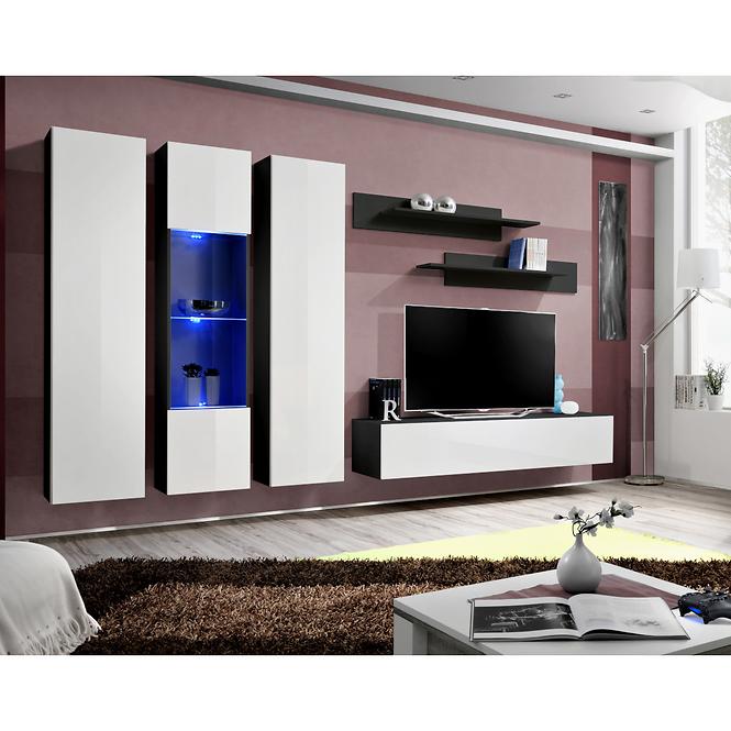 Vitrin Fly 42+Üveg fehér/fekete +LED