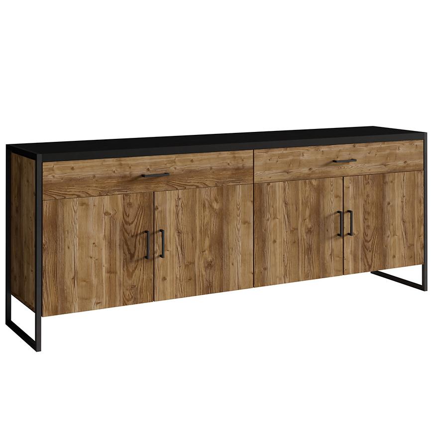 Komód 4d 2s Tarabo 25 Appenzeller Fichte-fekete