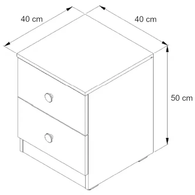 Éjjeliszekrény Nero 09  Fekete szőnyeg,2