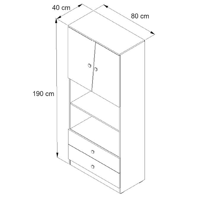 Polc Nero 04 80 - Fekete Mat,2