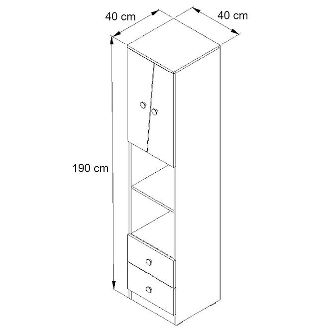Regál Nero 05  40 – Szürke fényes,2