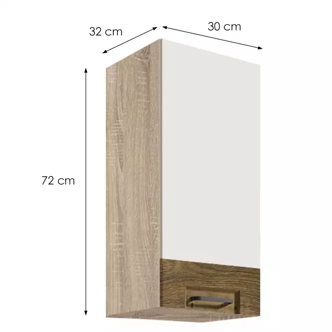 Konyhaszekrény Favorit 30g Sonoma/White+Ribbeck