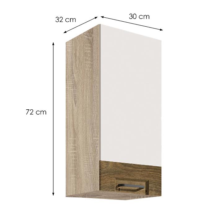 Konyhaszekrény Favorit 30g Sonoma/White+Ribbeck