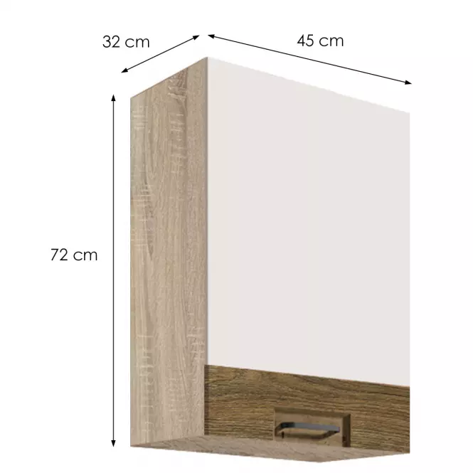 Konyhaszekrény Favorit 32g Sonoma/White+Ribbeck,2