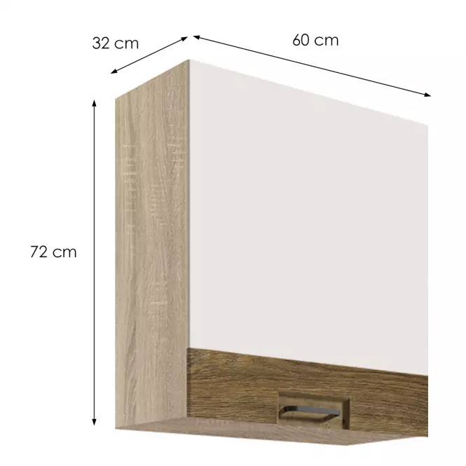 Konyhaszekrény Favorit 34g Sonoma/White+Ribbeck