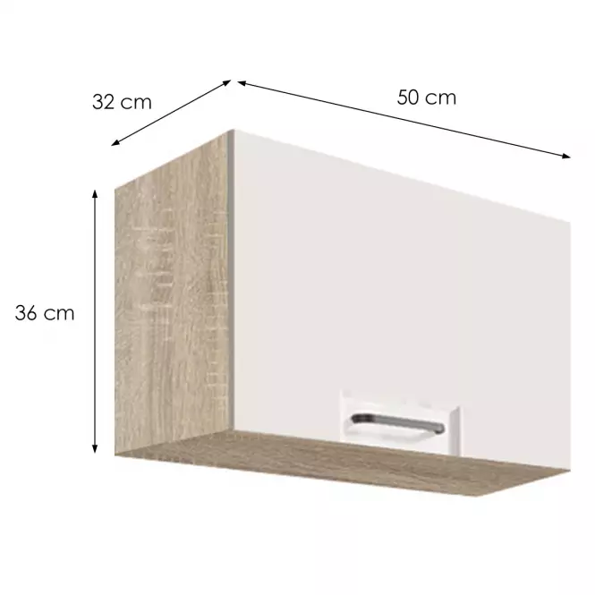 Konyhaszekrény Favorit 35g Sonoma/White+Ribbeck