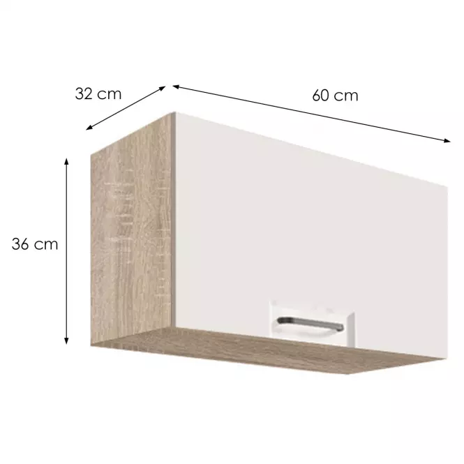 Konyhaszekrény Favorit 36g Sonoma/White+Ribbeck