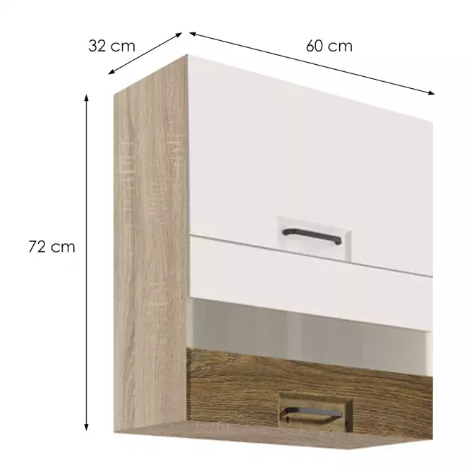 Konyhaszekrény Favorit 40g Sonoma/White+Ribbeck,2
